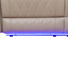 Beige 3-Piece Breathable Leather Reclining Corner Sectional with Consoles
