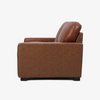 Chestnut Brown Top-Grain Leather Loveseat with Track Arms and Block Feet