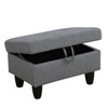 Light Gray 3-Piece Linen Sectional Sofa with Left-Facing Chaise and Lift-Top