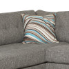 Gray 2-Piece Linen Sectional Sofa with Left-Facing Chaise and Accent Pillows