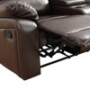 Brown 2-Piece Faux Leather Reclining Sectional with Right-Facing Chaise and Cup