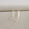 Off-white Sackcloth Sectional Ottoman with Padded Cushion and Tapered Legs