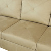 Beige 3-Piece Microfiber Sectional Sofa with Left-Facing Chaise and Lift-Top