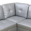 Silver 3-Piece Semi-PU Synthetic Leather Sectional Sofa with Left-Facing Chaise
