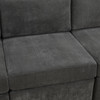 Gray 5-Piece Microfiber Modular Sectional Sofa with Movable Ottoman and Sections