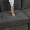 Gray 5-Piece Microfiber Modular Sectional Sofa with Movable Ottoman and Sections