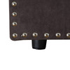 Brown 2-Piece Flannel Modular Loveseat with Double Track Arms and Nailhead Trim