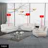 White 3-Piece Faux Leather Living Room Set with Sofa Loveseat and Armchair