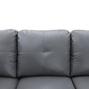 Dark Gray 3-Piece Faux Leather Sectional Sofa with Right-Facing Chaise