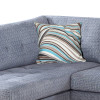 Grayish Blue 2-Piece Linen Sectional Sofa with Right-Facing Chaise and Wood Legs