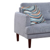 Grayish Blue 2-Piece Linen Sectional Sofa with Right-Facing Chaise and Wood Legs