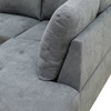 Dark Gray 3-Piece Flannel Sectional Sofa with Right-Facing Chaise and Lift-Top