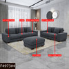 Dark Gray 6-Piece Corduroy Modular Living Room Set with Sofa Loveseat and Feet