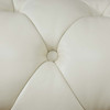 88-Inch Beige 3-Piece Cow Top Leather Chesterfield Corner Sectional with Seats