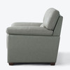 Gray Top-Grain Leather Armchair with Matching Ottoman Pillow-Top Arms and Finish