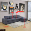 Dark Gray 5-Piece Microfiber Modular Sectional Sofa with Movable Ottoman