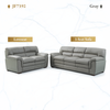 Gray 2-Piece Top-Grain Leather Living Room Set with Loveseat and 3-Seat Sofa