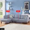 Grayish Blue 2-Piece Linen Sectional Sofa with Left-Facing Chaise and Track Arms