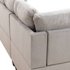 Gray White 3-Piece Corduroy Sectional Sofa with Left-Facing Chaise and Lift-Top