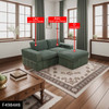 Green Corduroy 3-Piece Living Room Set with Sofa Loveseat and Armchair