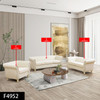 Beige 3-Piece Flannelette Living Room Set with Sofa Loveseat and Armchair