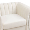 Beige 3-Piece Flannelette Living Room Set with Sofa Loveseat and Armchair