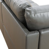 Dark Gray 3-Piece Faux Leather Sectional Sofa with Left-Facing Chaise and Seats
