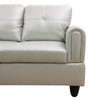 Silver Green 3-Piece Faux Leather Corner Sectional Sofa with Left-Facing Chaise