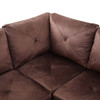Brown 3-Piece Microfiber Sectional Sofa with Left-Facing Chaise and Lift-Top