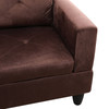 Brown 3-Piece Microfiber Sectional Sofa with Left-Facing Chaise and Lift-Top
