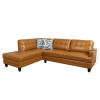 71.5-Inch Ginger Semi-PU Synthetic Leather 3-Piece Sectional with Left-Facing