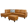 71.5-Inch Ginger Semi-PU Synthetic Leather 3-Piece Sectional with Left-Facing