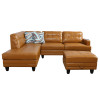 71.5-Inch Ginger Semi-PU Synthetic Leather 3-Piece Sectional with Left-Facing