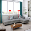 Light Gray 2-Piece Calico Sectional Sofa with Right-Facing Chaise and Track Arms