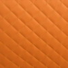 Orange Cat-Scratch Leather Square Low Ottoman with Diamond Quilting and Supports