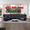 Dark Gray 3-Piece Breathable Leather Curved Reclining Sectional with Console