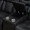 Dark Gray 3-Piece Breathable Leather Curved Reclining Sectional with Console