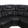 Dark Gray 3-Piece Breathable Leather Curved Reclining Sectional with Console