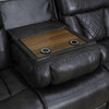 Dark Gray 3-Piece Breathable Leather Curved Reclining Sectional with Console