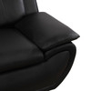 Black 3-Piece Faux Leather Living Room Set with Sofa Loveseat and Armchair