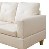 White 3-Piece Faux Leather Sectional Sofa with Right-Facing Chaise and Lift-Top