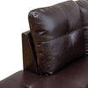 Brown 3-Piece Faux Leather L-Shaped Sectional Sofa with Left-Side Chaise