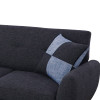 Dark Gray 3-Piece Linen Sectional Sofa with Left-Facing Chaise and Storage
