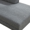 Gray 3-Piece Linen Sectional Sofa with Right-Facing Chaise and Storage Ottoman