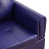 Deep Blue 3-Piece Faux Leather L-Shaped Sectional Sofa with Right-Side Chaise