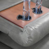 Gray 3-Piece Breathable Leather Reclining Living Room Set with Cup Holder