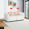 White 2-Piece Microfiber Modular Loveseat with Double Track Arms and Channel