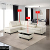 White 3-Piece Faux Leather Sectional Sofa with Left-Facing Chaise Storage