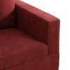 Red 3-Piece Flannelette Sectional Sofa with Left-Facing Chaise and Lift-Top