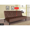 Chocolate Flannel Convertible Sleeper Sofa with Adjustable Construction